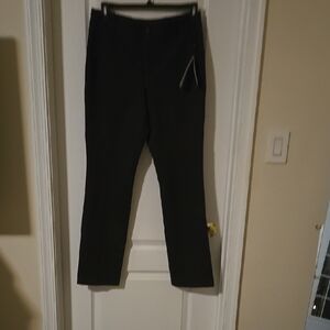 Black Dress Pants with Subtle Pattern and Tapered Fit